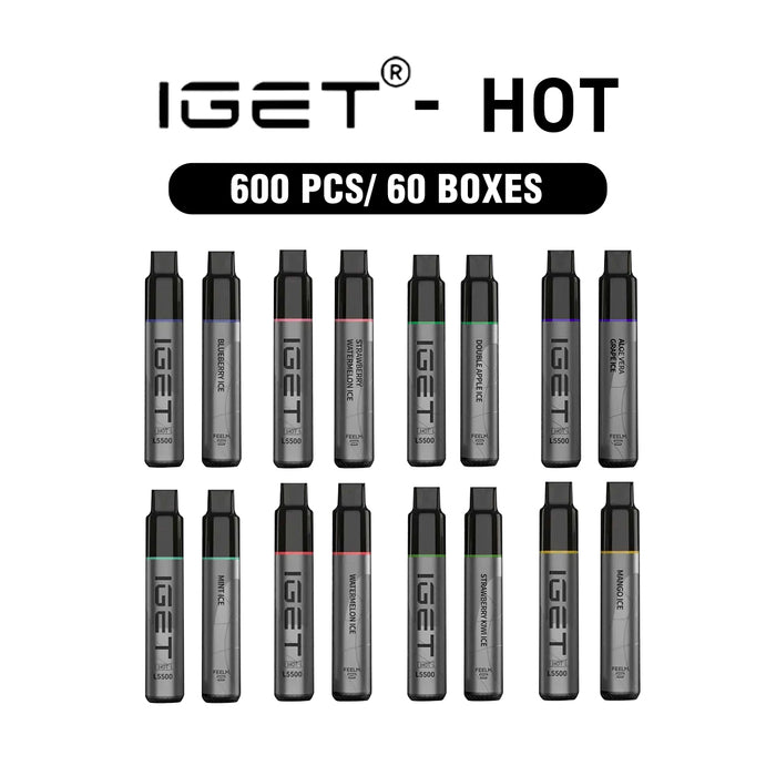 IGET HOT 600 Pcs / 60 Boxes Wholesale 1 vape wholesale