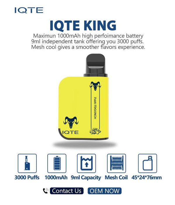 IQTE King 3000 Puffs Wholesale 1vapewholesale