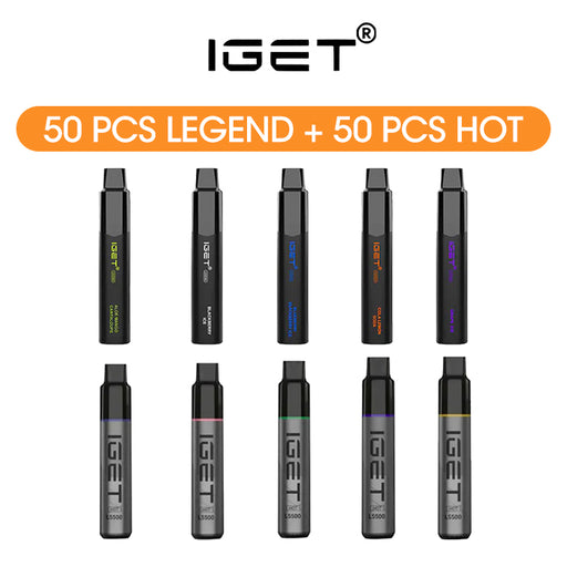 IGET Legend 50 Pcs + HOT 50 Pcs 1 vape wholesale